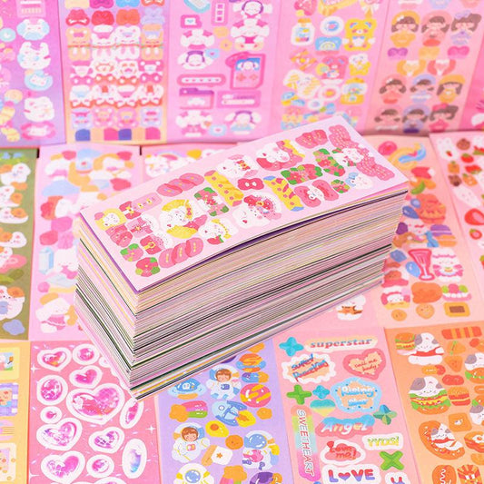 [LUMI SCOOP] 20/50 Sheets of Holographic Glittering Cute Kawaii DIY Stickers
