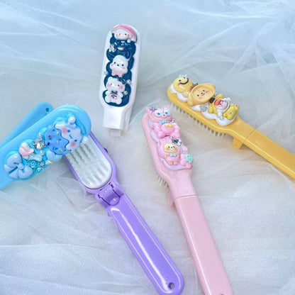 [NEW ARRIVAL] Kawaii Cute Cream Gel Handmade Foldable Hairbrush