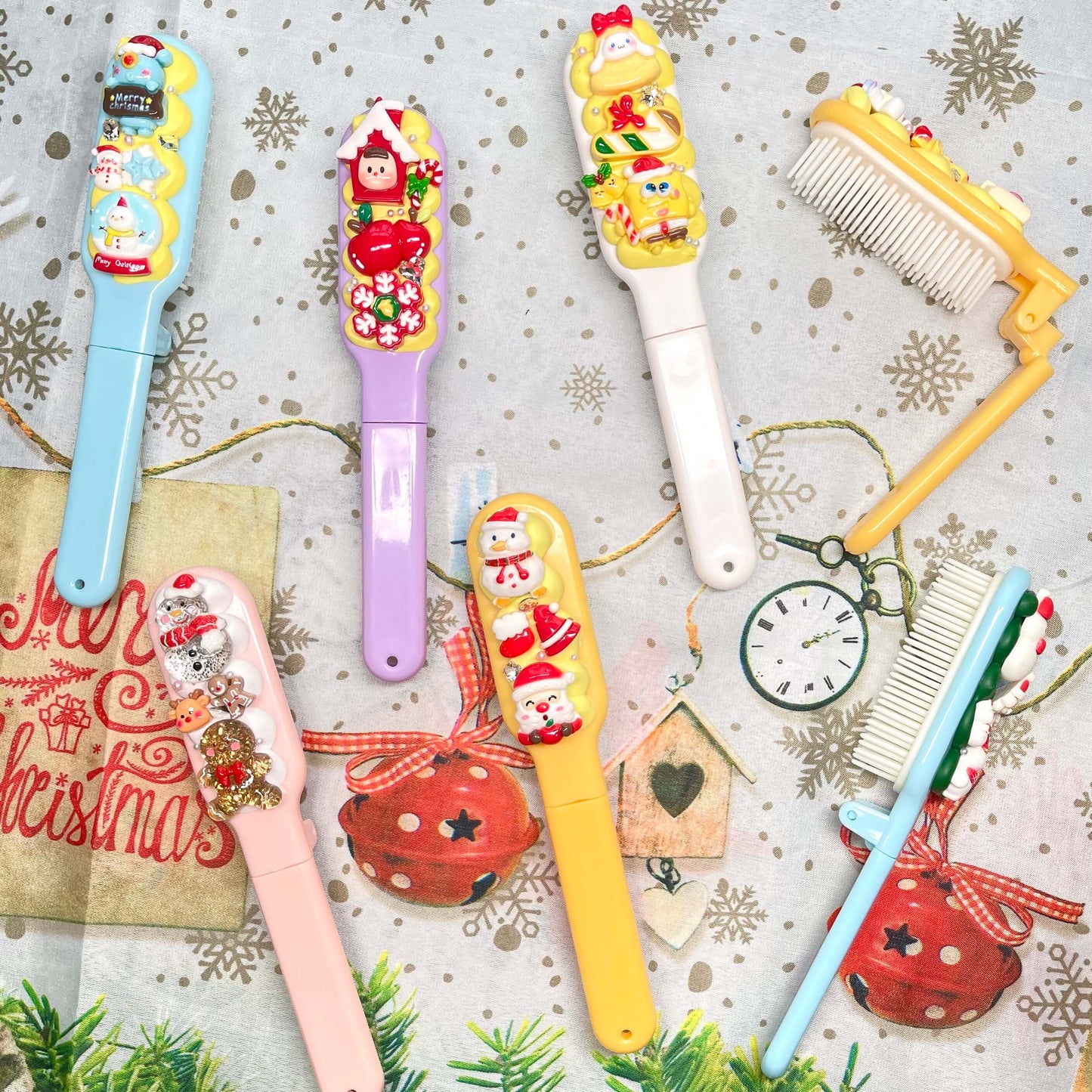 [Christmas 2025] Special Christmas Theme Kawaii Cream Gel Hair Brush