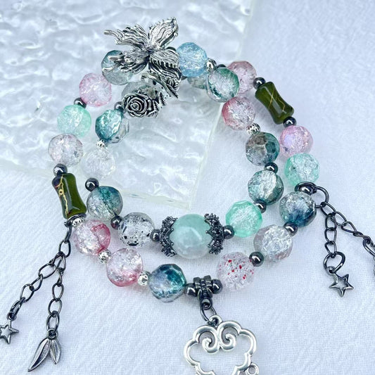 [Live Exclusive] Newest Batch Double-Ring Elastic Glass Beads Bracelets