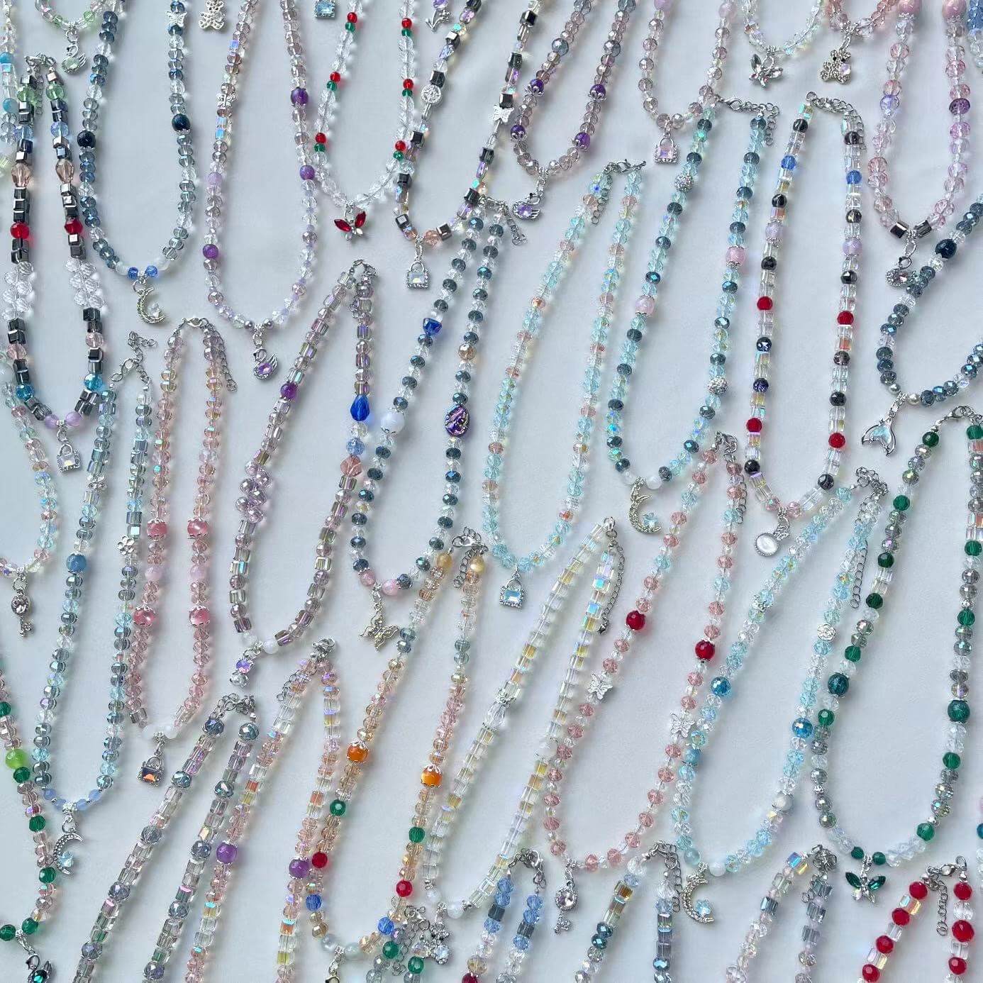 [LIVE EXCLUSIVE] Premium Glittering Crystal Glass Handmade Necklaces