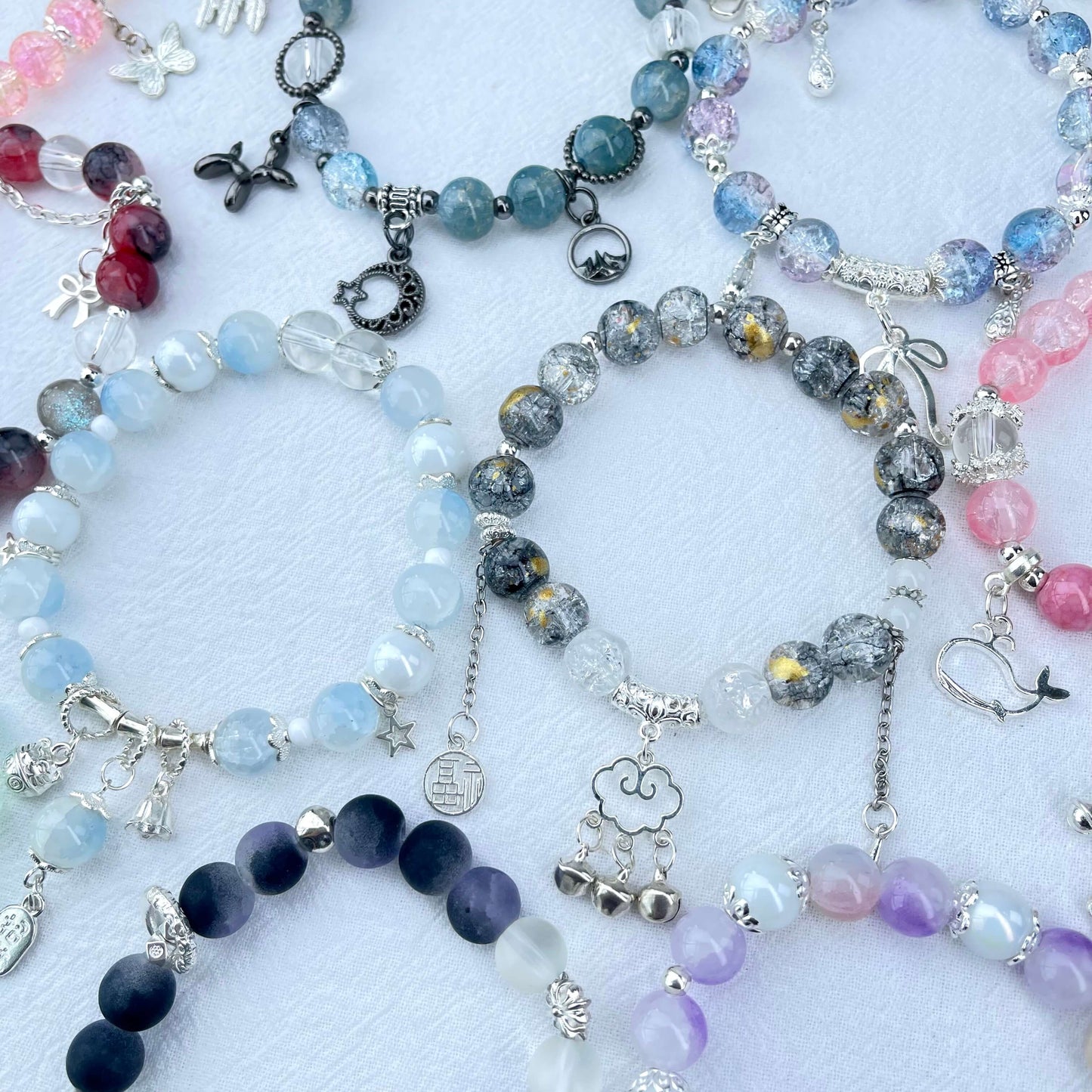 [NEW BATCH] Beautiful Handmade Glass Beads Elastic Bracelet Mystery Bags
