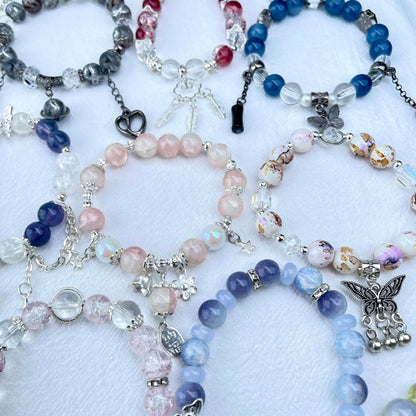 [NEW BATCH] Beautiful Handmade Glass Beads Elastic Bracelet Mystery Bags