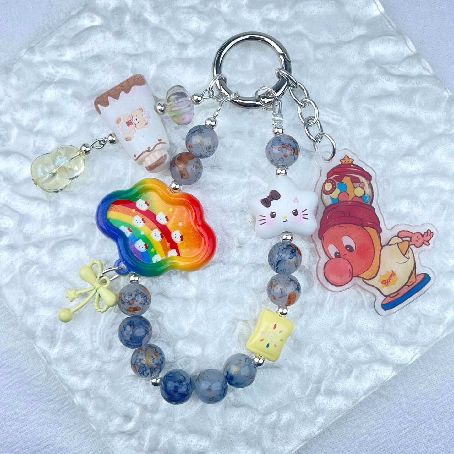 [Holiday Celebration] Premium Handmade Kawaii Decor Glass Beads Phone Decor Keychain-Special Launch Price!