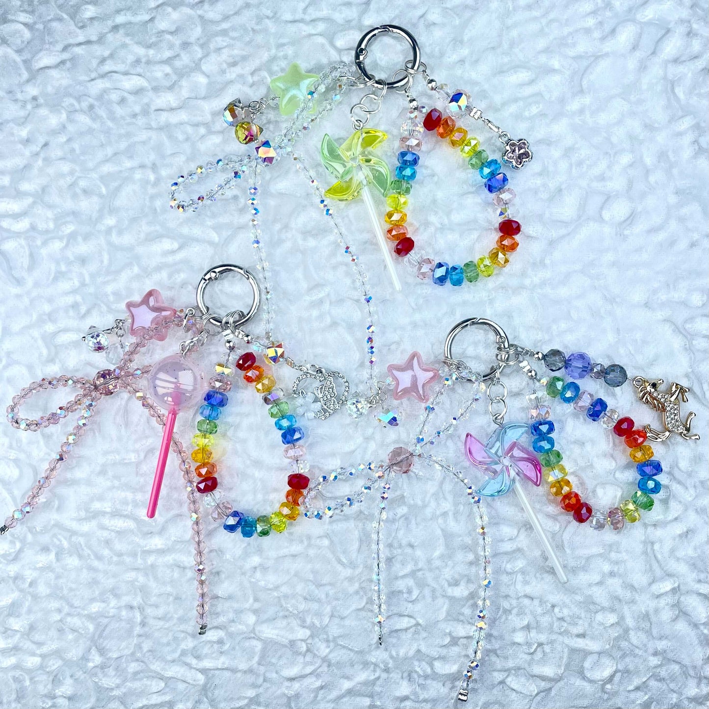 [Anniversary 3-Piece Set] Very Special 3-Piece Color Changing Dry Flower Pendants Glittering Phone Chains Set-Celebration Special Price!-THIS WEEKEND ONLY