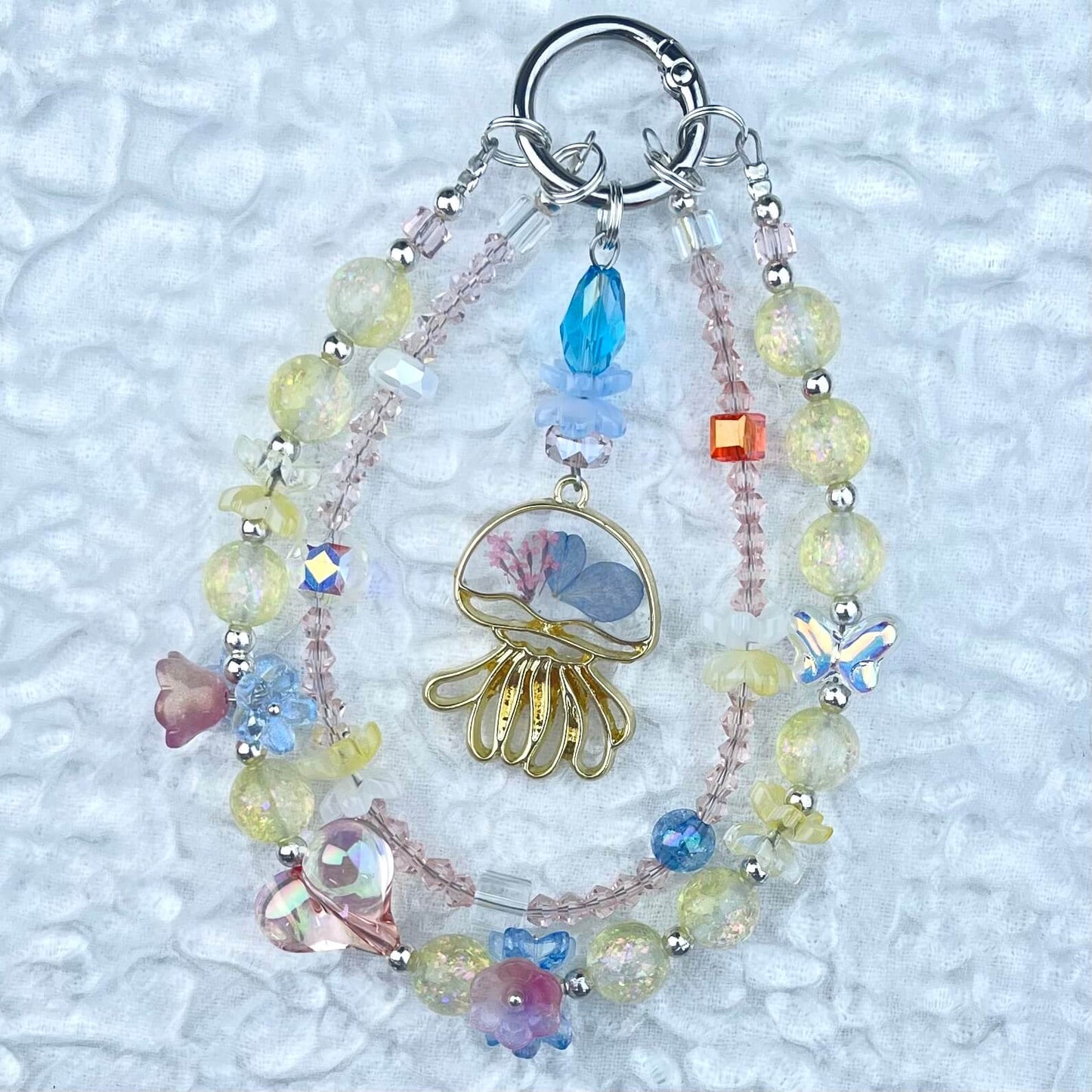 [Anniversary 3-Piece Set] Very Special 3-Piece Color Changing Dry Flower Pendants Glittering Phone Chains Set-Celebration Special Price!-THIS WEEKEND ONLY