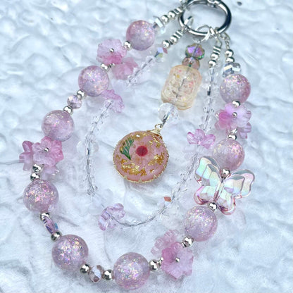[Anniversary 3-Piece Set] Very Special 3-Piece Color Changing Dry Flower Pendants Glittering Phone Chains Set-Celebration Special Price!-THIS WEEKEND ONLY