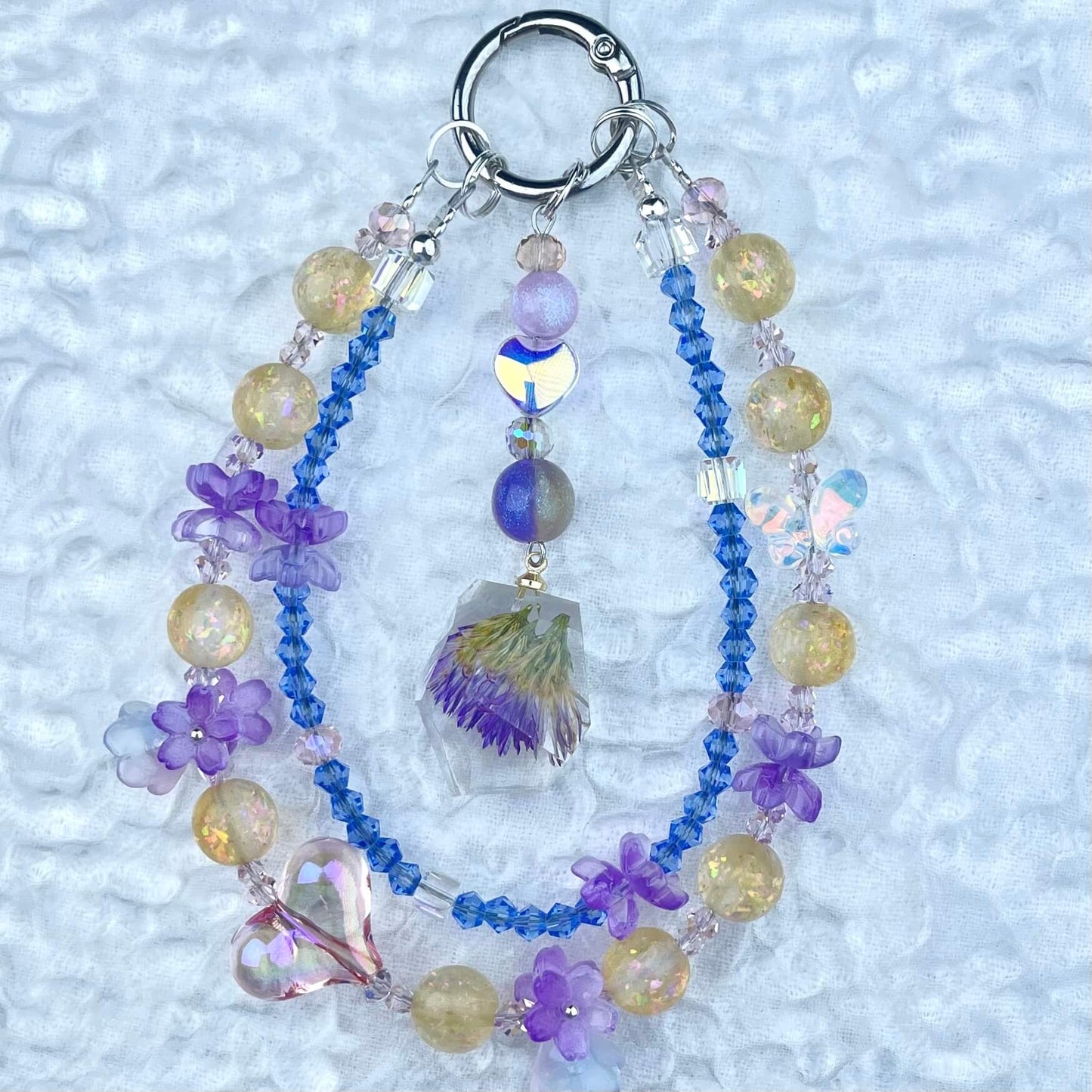 [Anniversary 3-Piece Set] Very Special 3-Piece Color Changing Dry Flower Pendants Glittering Phone Chains Set-Celebration Special Price!-THIS WEEKEND ONLY