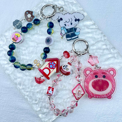 [Holiday Celebration] Premium Handmade Kawaii Decor Glass Beads Phone Decor Keychain-Special Launch Price!