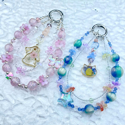[Anniversary 3-Piece Set] Very Special 3-Piece Color Changing Dry Flower Pendants Glittering Phone Chains Set-Celebration Special Price!-THIS WEEKEND ONLY