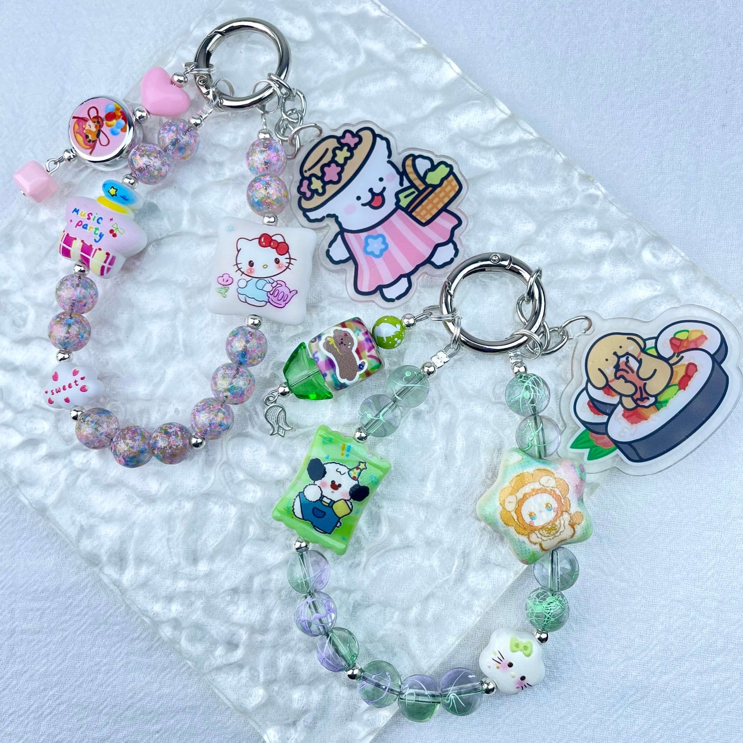 [Holiday Celebration] Premium Handmade Kawaii Decor Glass Beads Phone Decor Keychain-Special Launch Price!