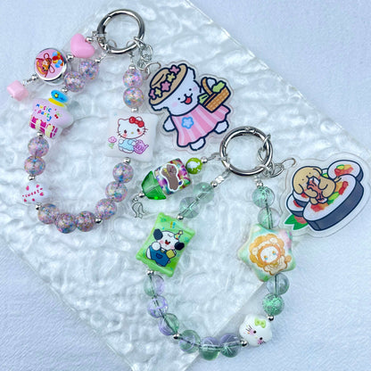 [Holiday Celebration] Premium Handmade Kawaii Decor Glass Beads Phone Decor Keychain-Special Launch Price!