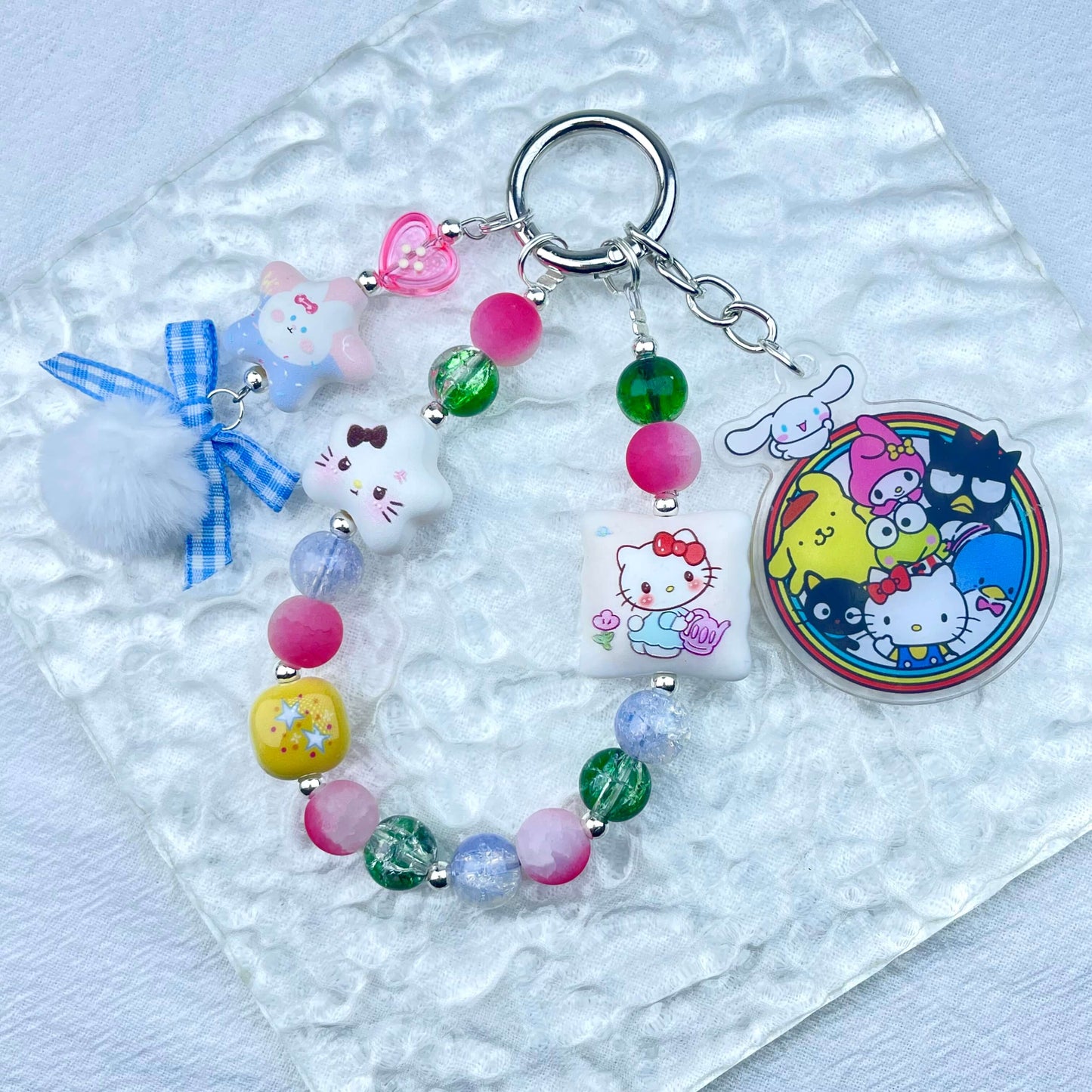 [Holiday Celebration] Premium Handmade Kawaii Decor Glass Beads Phone Decor Keychain-Special Launch Price!