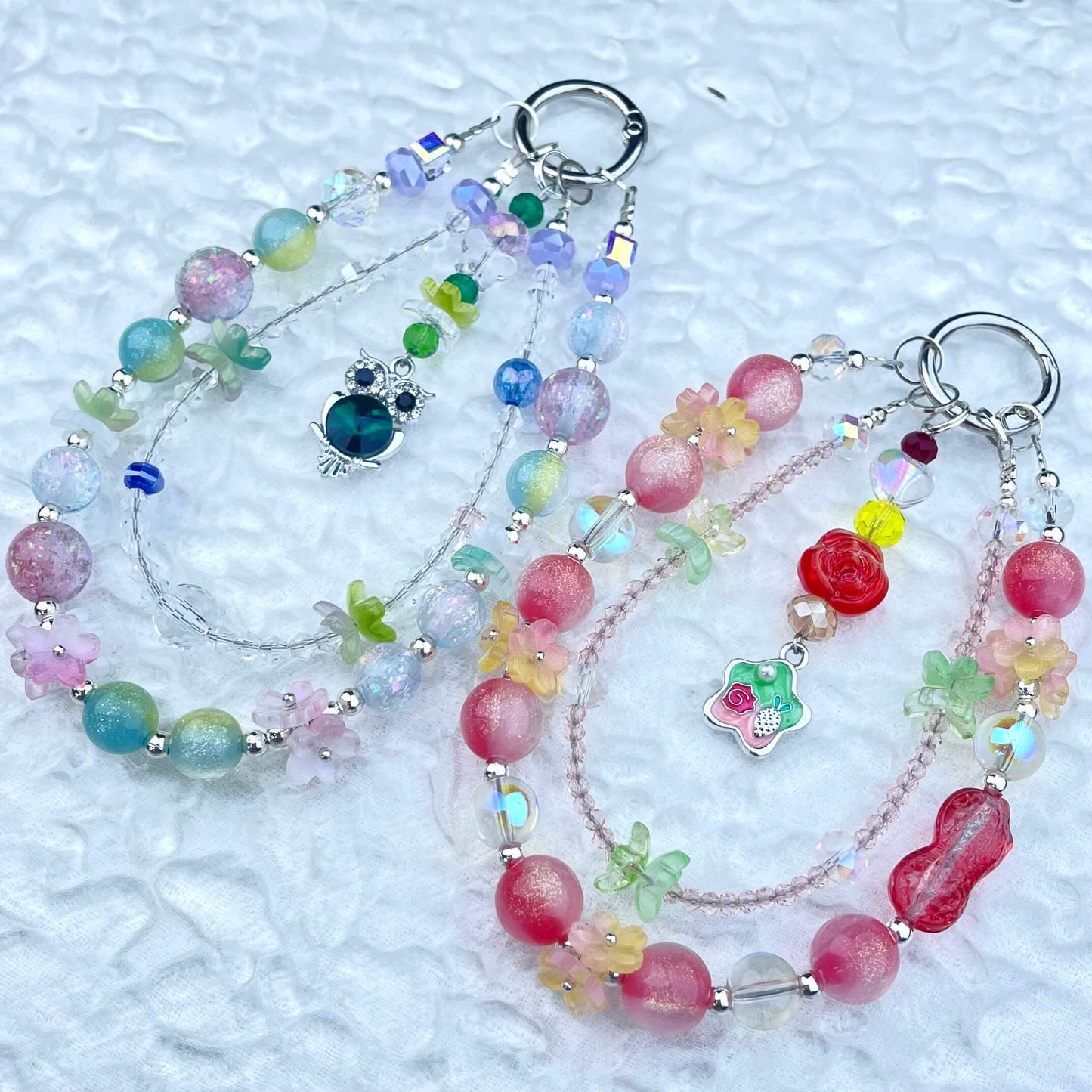 [Anniversary 3-Piece Set] Very Special 3-Piece Color Changing Dry Flower Pendants Glittering Phone Chains Set-Celebration Special Price!-THIS WEEKEND ONLY