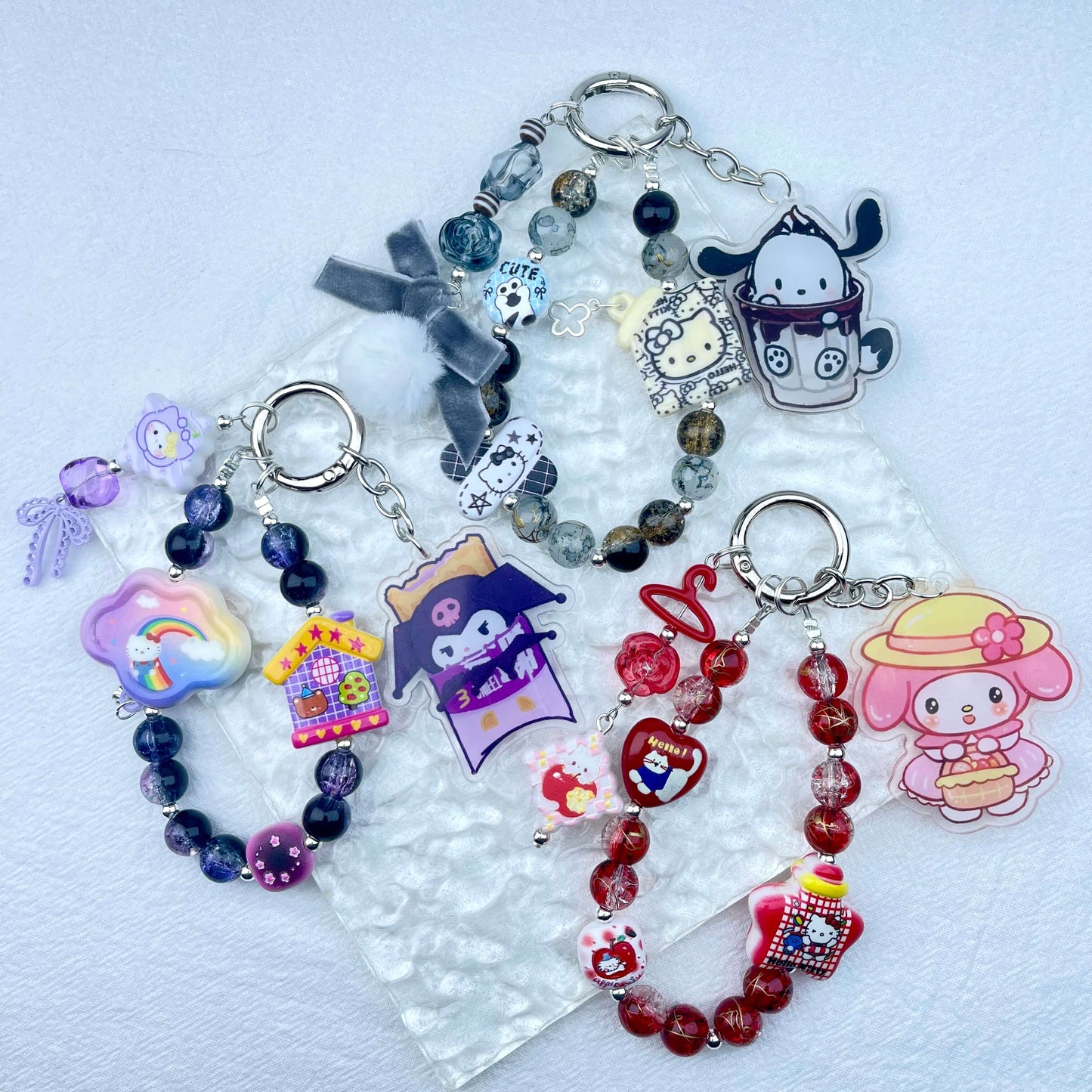 [Holiday Celebration] Premium Handmade Kawaii Decor Glass Beads Phone Decor Keychain-Special Launch Price!