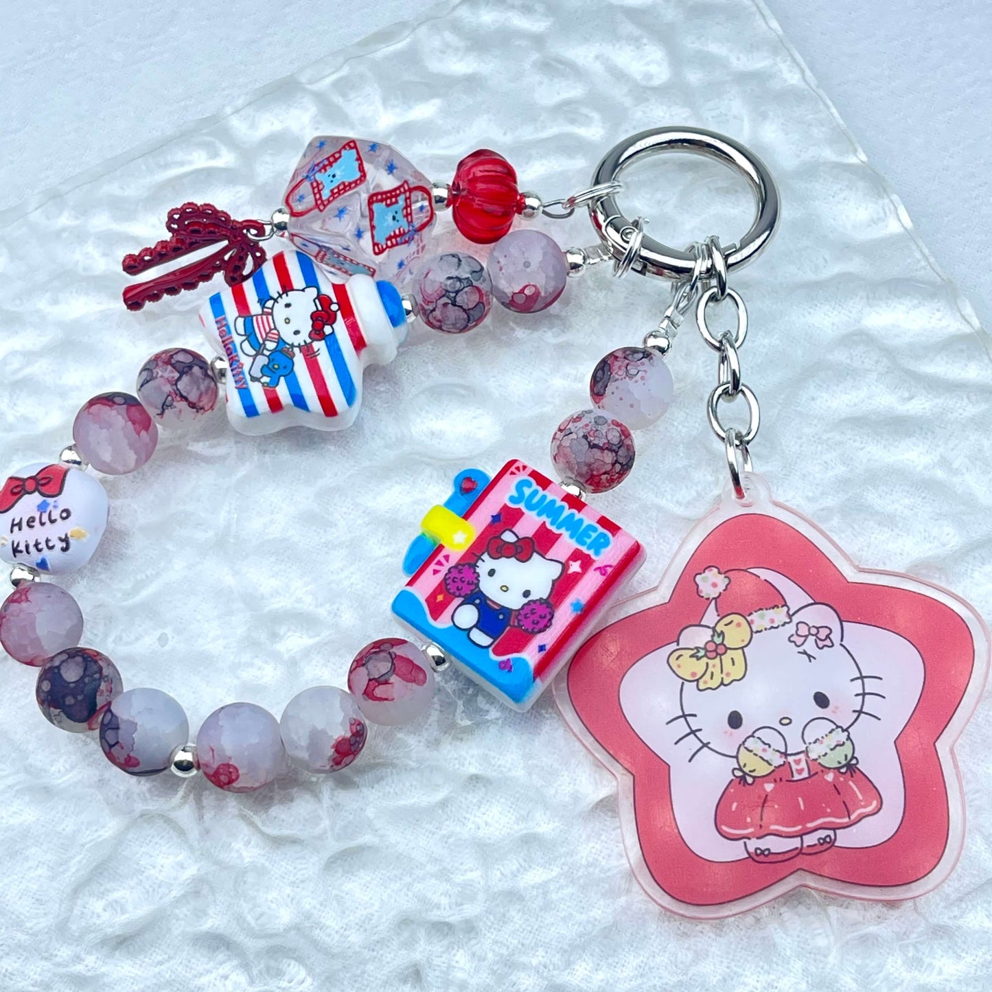[Holiday Celebration] Premium Handmade Kawaii Decor Glass Beads Phone Decor Keychain-Special Launch Price!