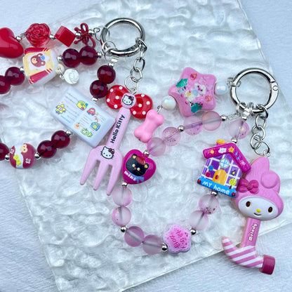 [Holiday Celebration] Premium Handmade Kawaii Decor Glass Beads Phone Decor Keychain-Special Launch Price!