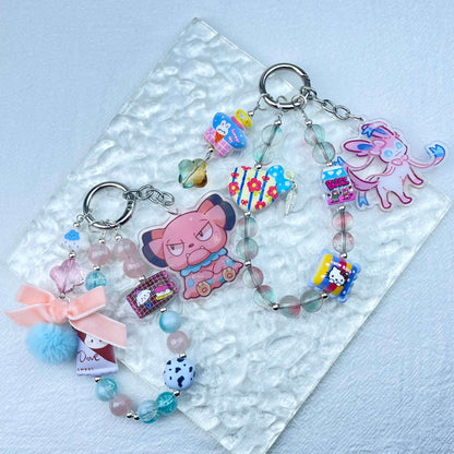 [Holiday Celebration] Premium Handmade Kawaii Decor Glass Beads Phone Decor Keychain-Special Launch Price!