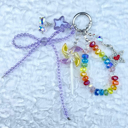 [Anniversary 3-Piece Set] Very Special 3-Piece Color Changing Dry Flower Pendants Glittering Phone Chains Set-Celebration Special Price!-THIS WEEKEND ONLY