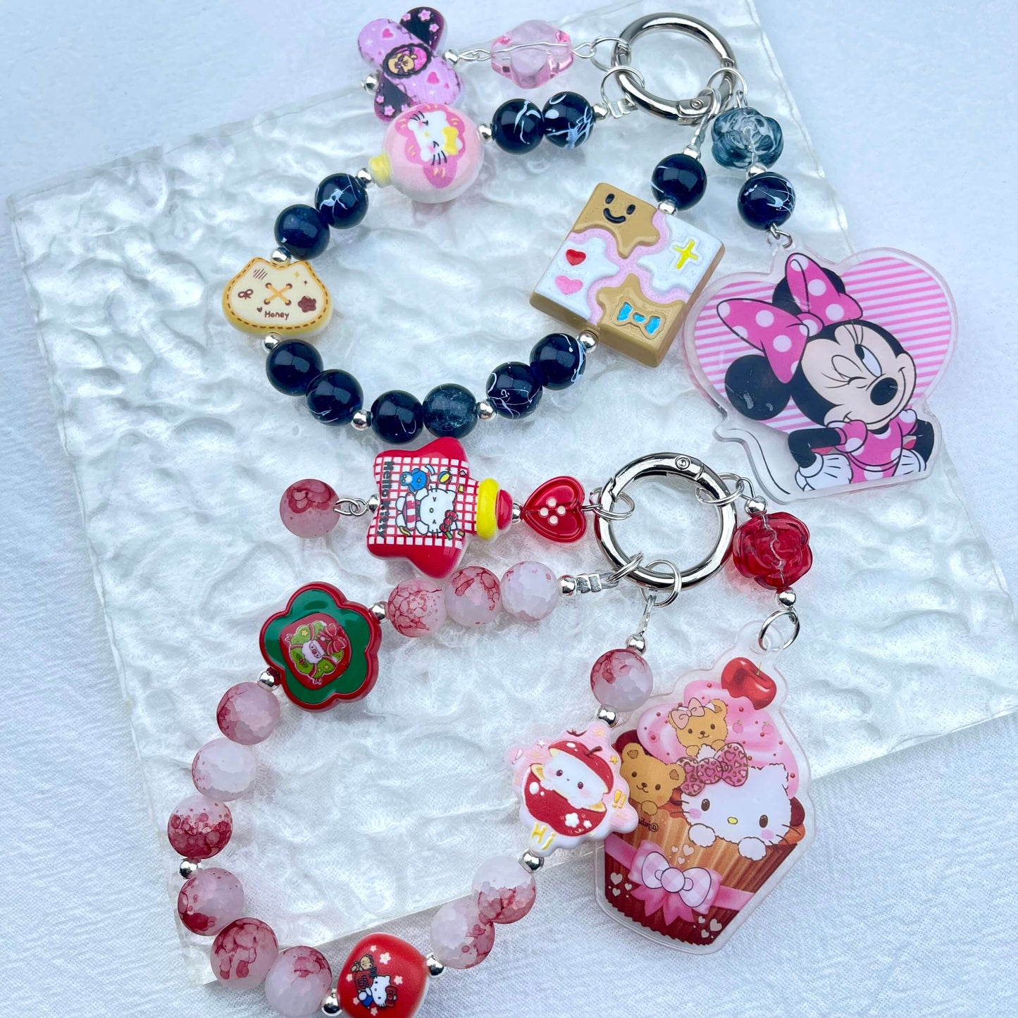 [Holiday Celebration] Premium Handmade Kawaii Decor Glass Beads Phone Decor Keychain-Special Launch Price!