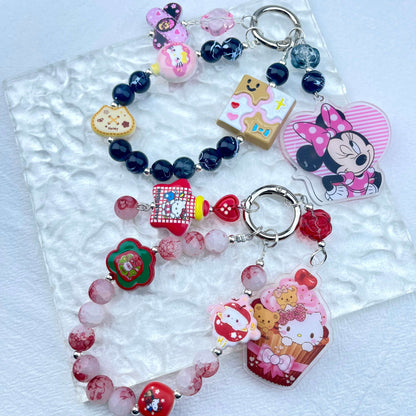 [Holiday Celebration] Premium Handmade Kawaii Decor Glass Beads Phone Decor Keychain-Special Launch Price!