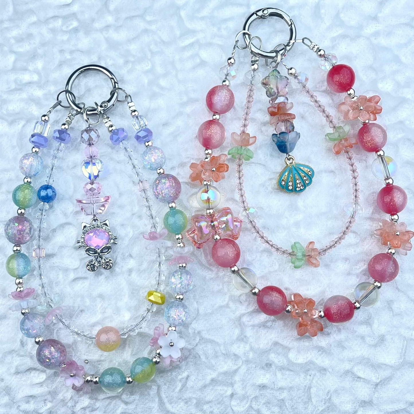 [Anniversary 3-Piece Set] Very Special 3-Piece Color Changing Dry Flower Pendants Glittering Phone Chains Set-Celebration Special Price!-THIS WEEKEND ONLY
