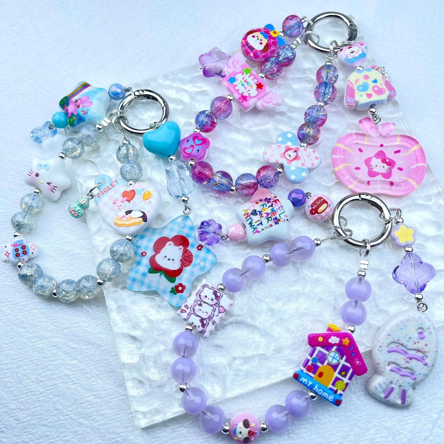 [Holiday Celebration] Premium Handmade Kawaii Decor Glass Beads Phone Decor Keychain-Special Launch Price!