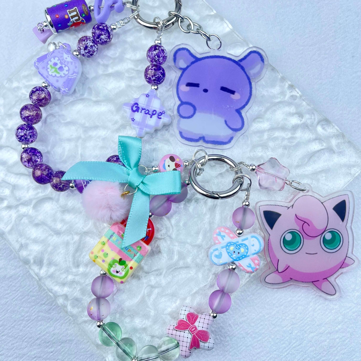 [Holiday Celebration] Premium Handmade Kawaii Decor Glass Beads Phone Decor Keychain-Special Launch Price!