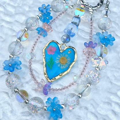 [Anniversary 3-Piece Set] Very Special 3-Piece Color Changing Dry Flower Pendants Glittering Phone Chains Set-Celebration Special Price!-THIS WEEKEND ONLY