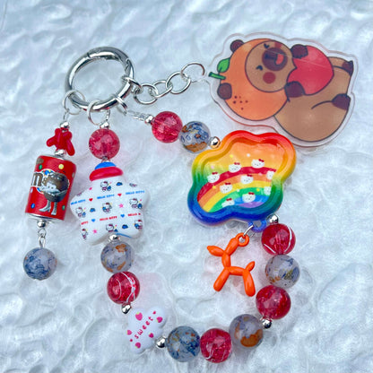 [Holiday Celebration] Premium Handmade Kawaii Decor Glass Beads Phone Decor Keychain-Special Launch Price!