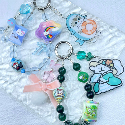 [Holiday Celebration] Premium Handmade Kawaii Decor Glass Beads Phone Decor Keychain-Special Launch Price!