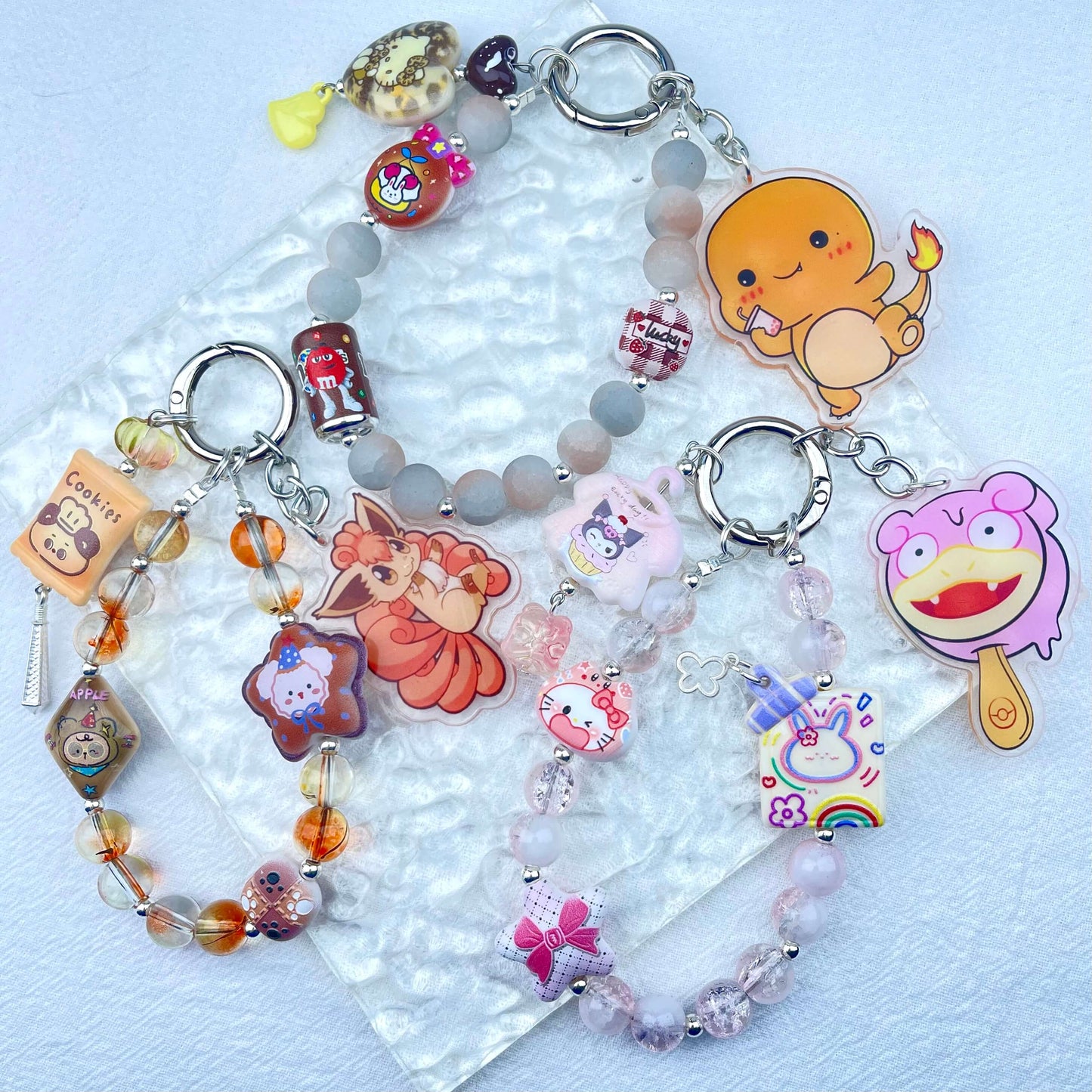 [Holiday Celebration] Premium Handmade Kawaii Decor Glass Beads Phone Decor Keychain-Special Launch Price!