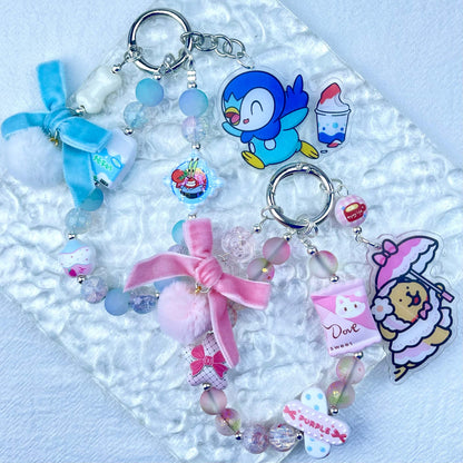 [Holiday Celebration] Premium Handmade Kawaii Decor Glass Beads Phone Decor Keychain-Special Launch Price!