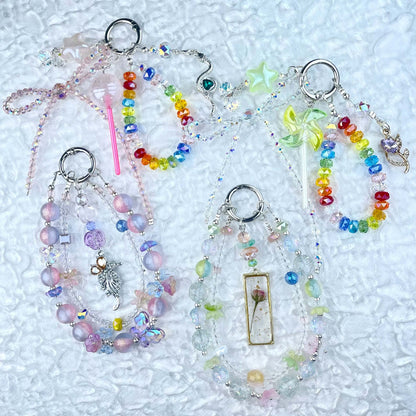 [Anniversary 3-Piece Set] Very Special 3-Piece Color Changing Dry Flower Pendants Glittering Phone Chains Set-Celebration Special Price!-THIS WEEKEND ONLY