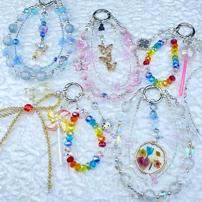 [Anniversary 3-Piece Set] Very Special 3-Piece Color Changing Dry Flower Pendants Glittering Phone Chains Set-Celebration Special Price!-THIS WEEKEND ONLY
