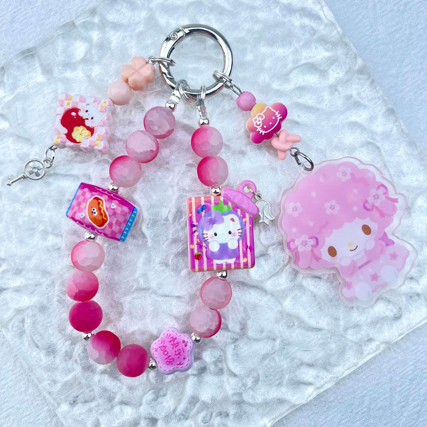 [Holiday Celebration] Premium Handmade Kawaii Decor Glass Beads Phone Decor Keychain-Special Launch Price!