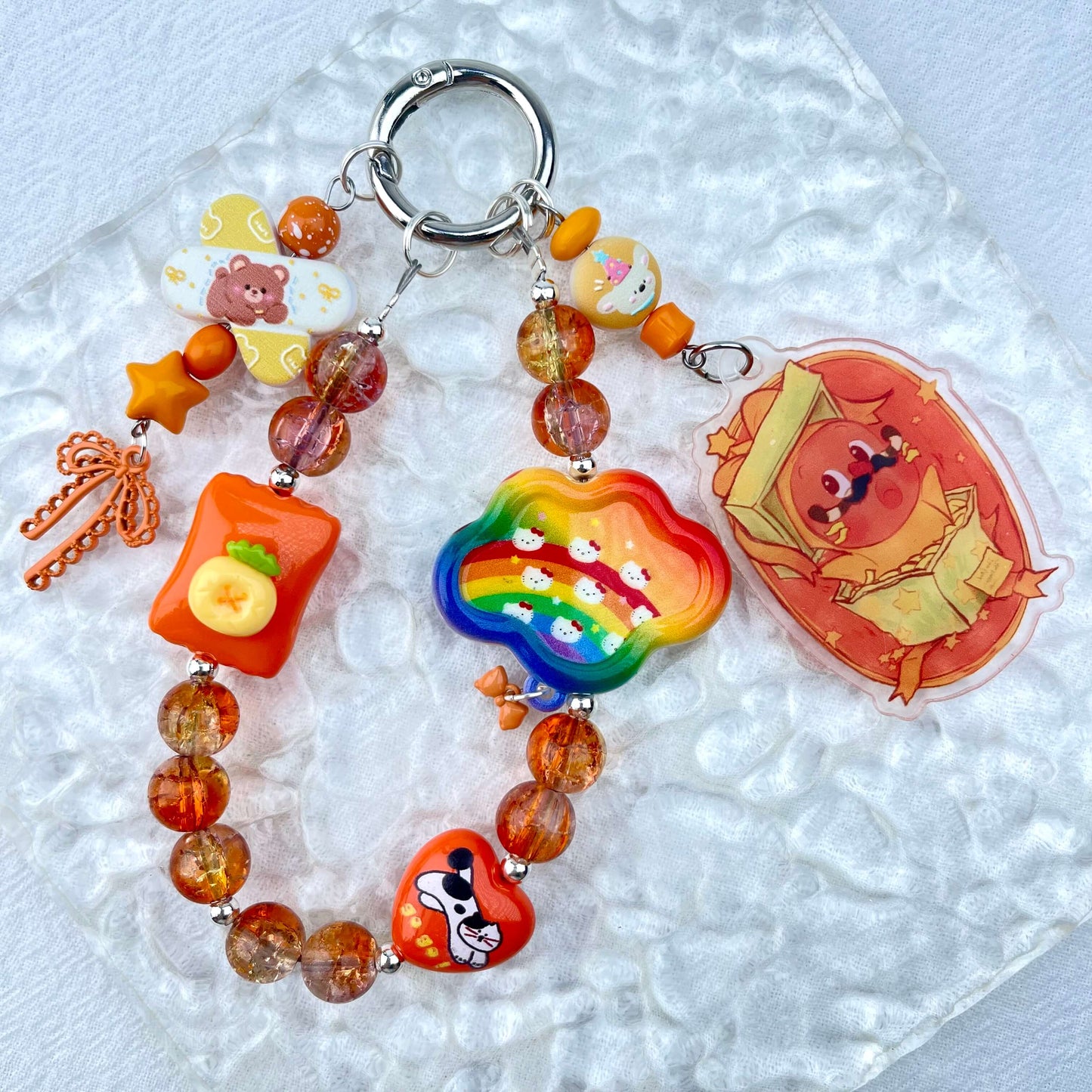 [Holiday Celebration] Premium Handmade Kawaii Decor Glass Beads Phone Decor Keychain-Special Launch Price!