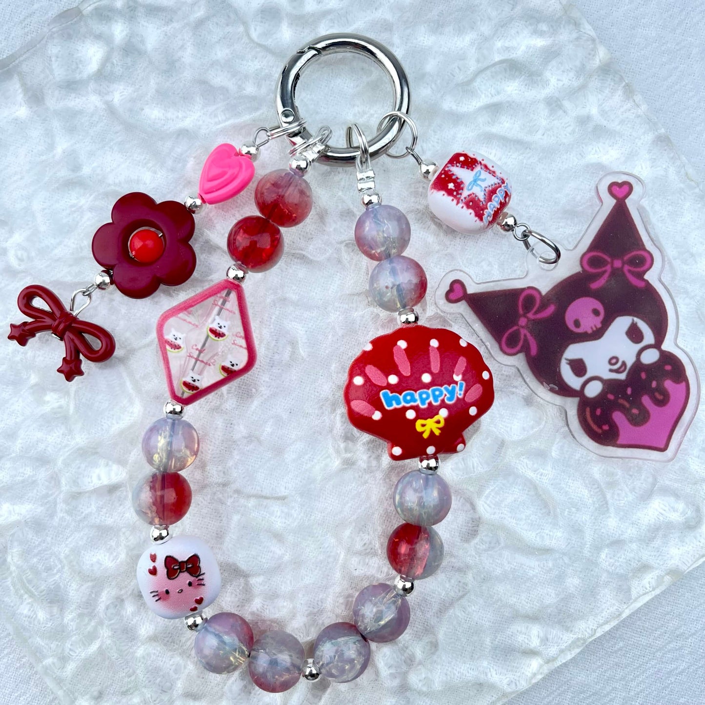 [Holiday Celebration] Premium Handmade Kawaii Decor Glass Beads Phone Decor Keychain-Special Launch Price!