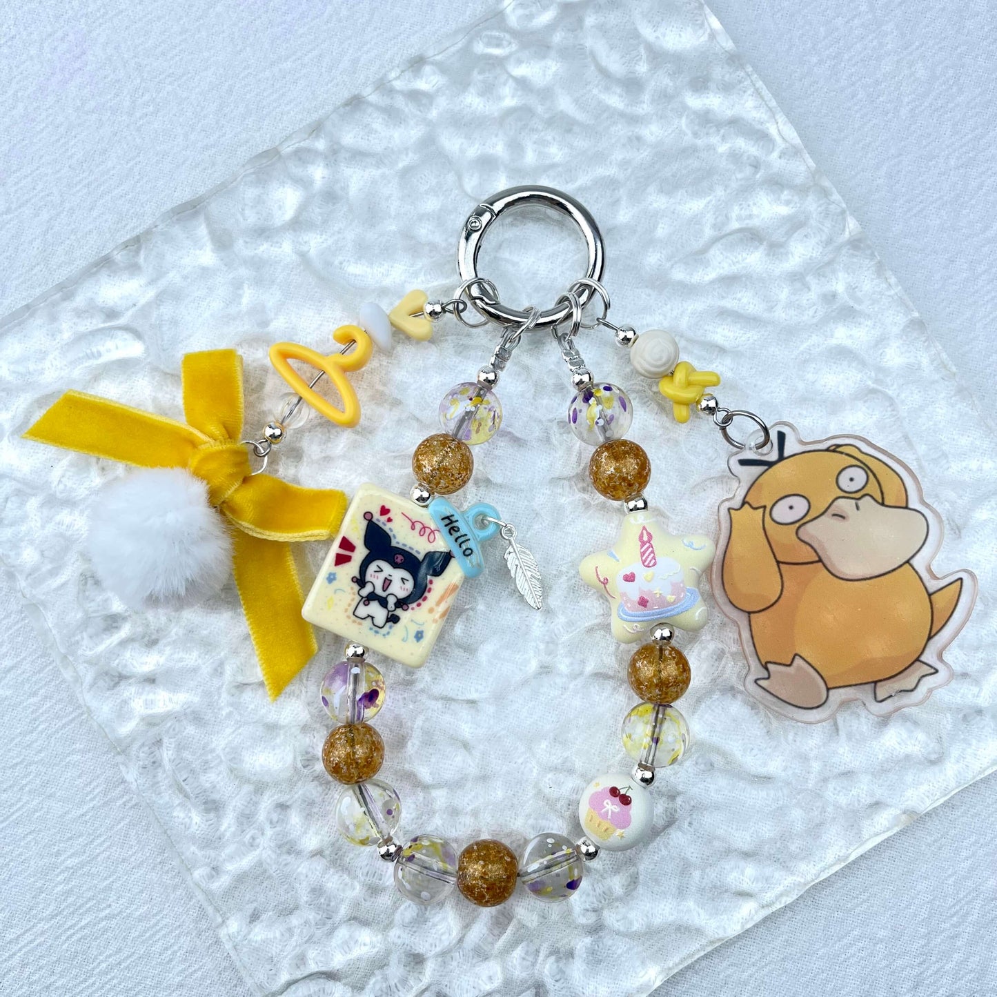 [Holiday Celebration] Premium Handmade Kawaii Decor Glass Beads Phone Decor Keychain-Special Launch Price!