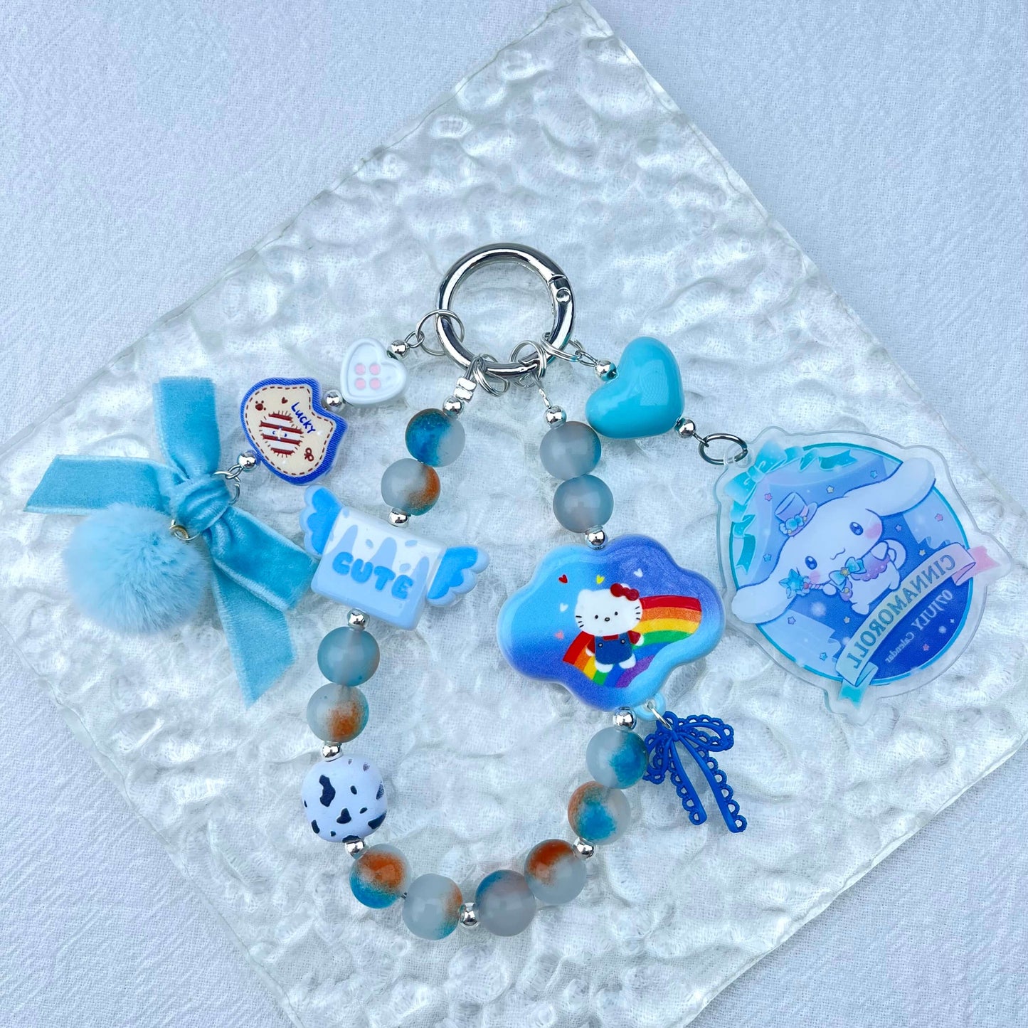 [Holiday Celebration] Premium Handmade Kawaii Decor Glass Beads Phone Decor Keychain-Special Launch Price!