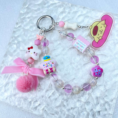 [Holiday Celebration] Premium Handmade Kawaii Decor Glass Beads Phone Decor Keychain-Special Launch Price!