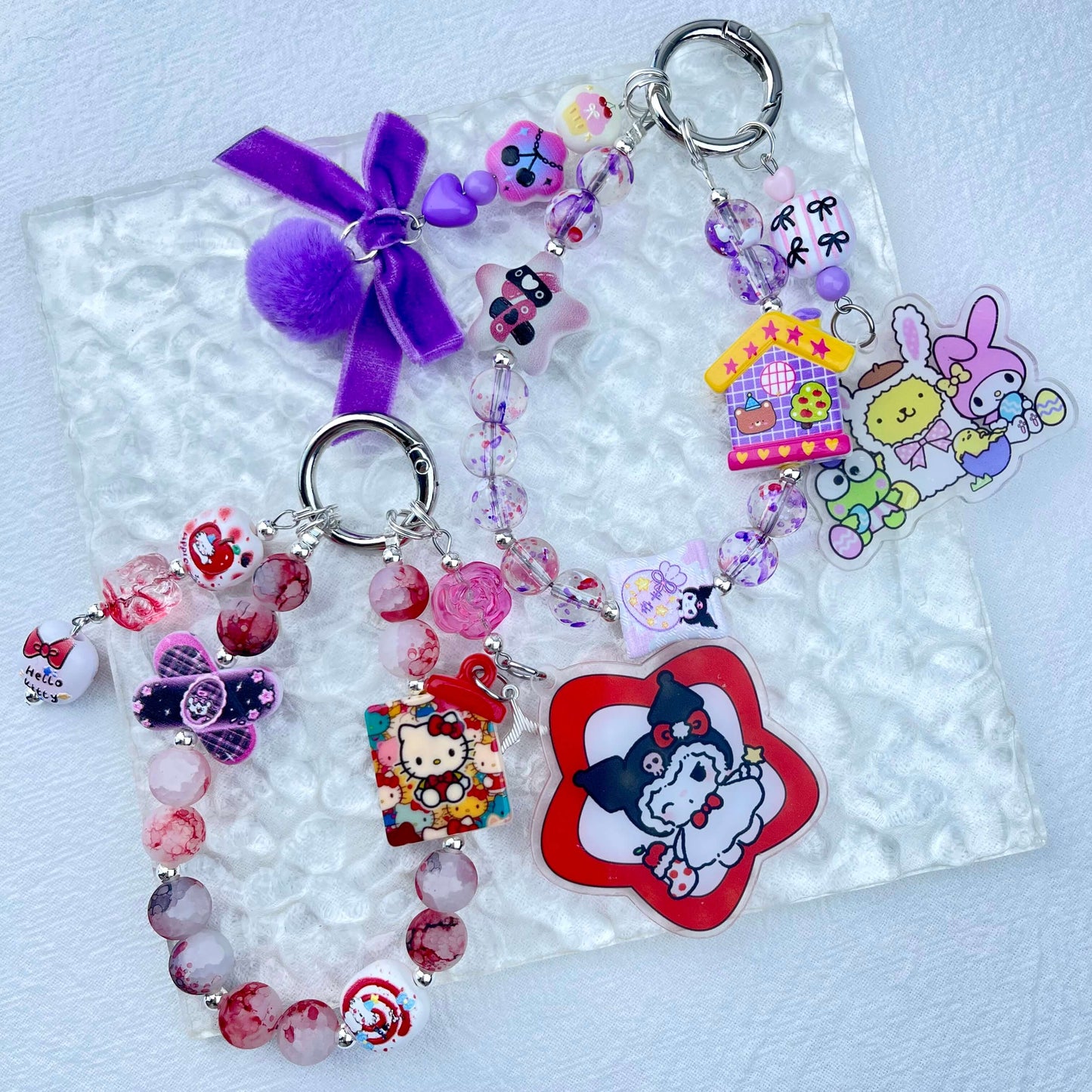 [Holiday Celebration] Premium Handmade Kawaii Decor Glass Beads Phone Decor Keychain-Special Launch Price!