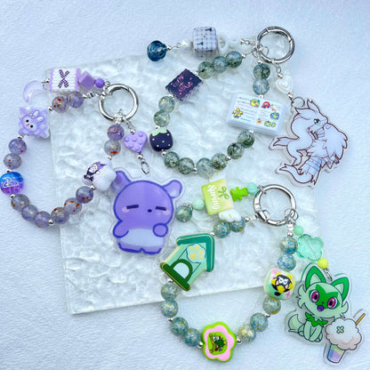 [Holiday Celebration] Premium Handmade Kawaii Decor Glass Beads Phone Decor Keychain-Special Launch Price!