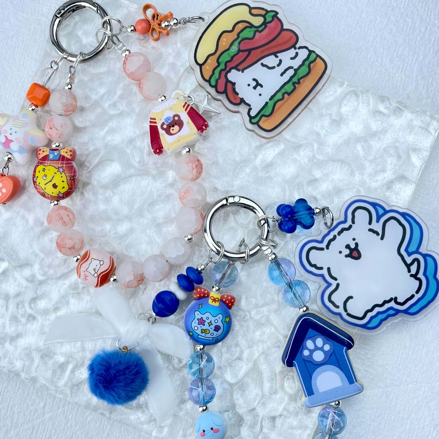 [Holiday Celebration] Premium Handmade Kawaii Decor Glass Beads Phone Decor Keychain-Special Launch Price!
