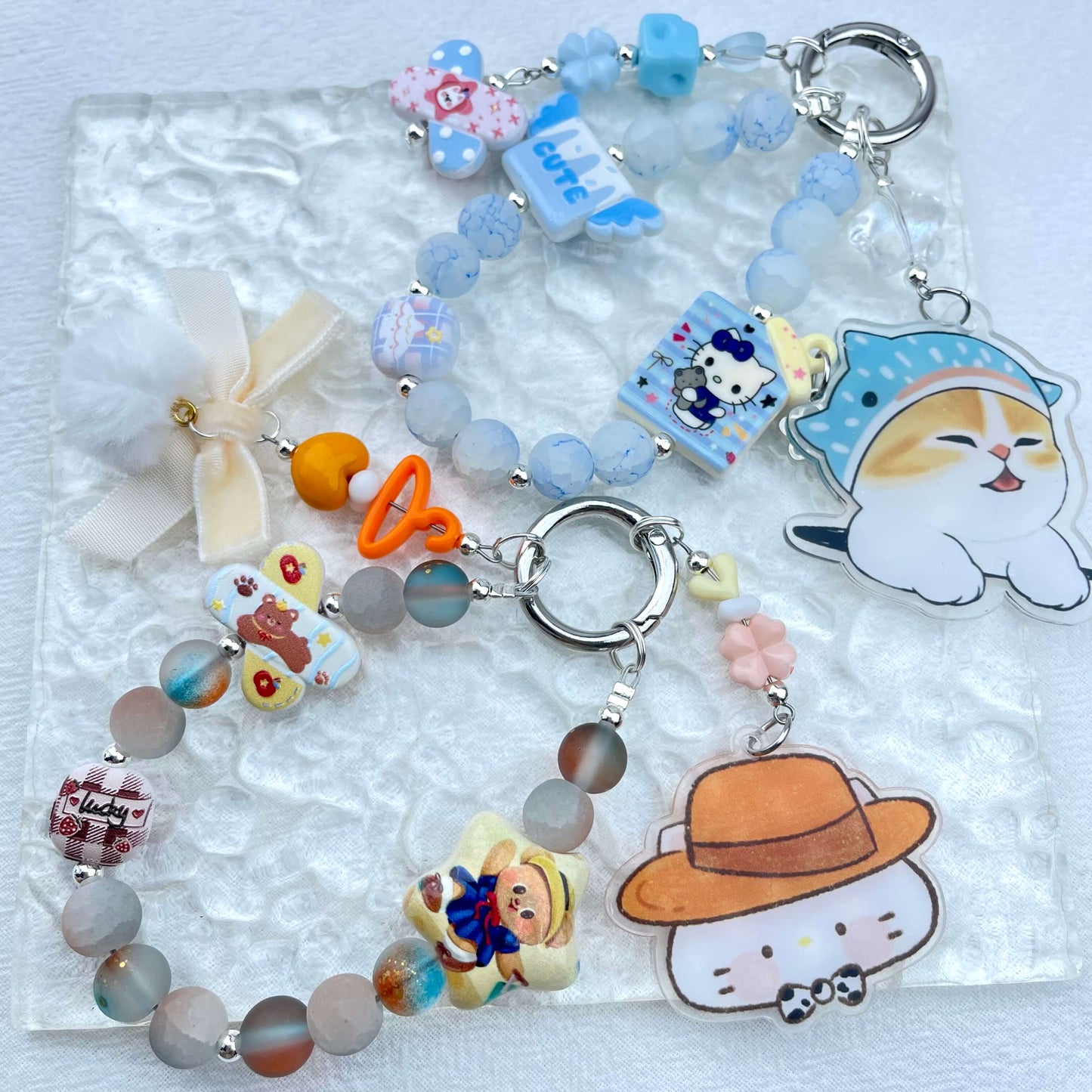 [Holiday Celebration] Premium Handmade Kawaii Decor Glass Beads Phone Decor Keychain-Special Launch Price!