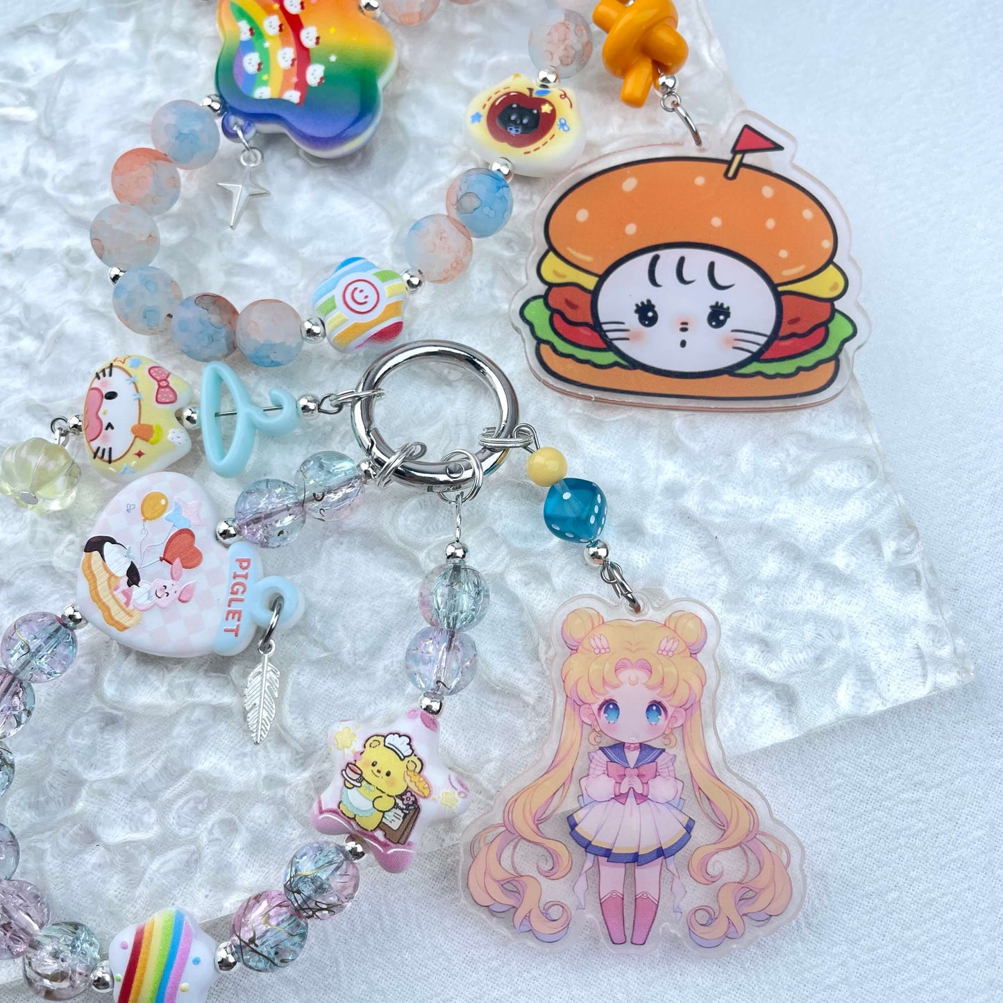 [Holiday Celebration] Premium Handmade Kawaii Decor Glass Beads Phone Decor Keychain-Special Launch Price!