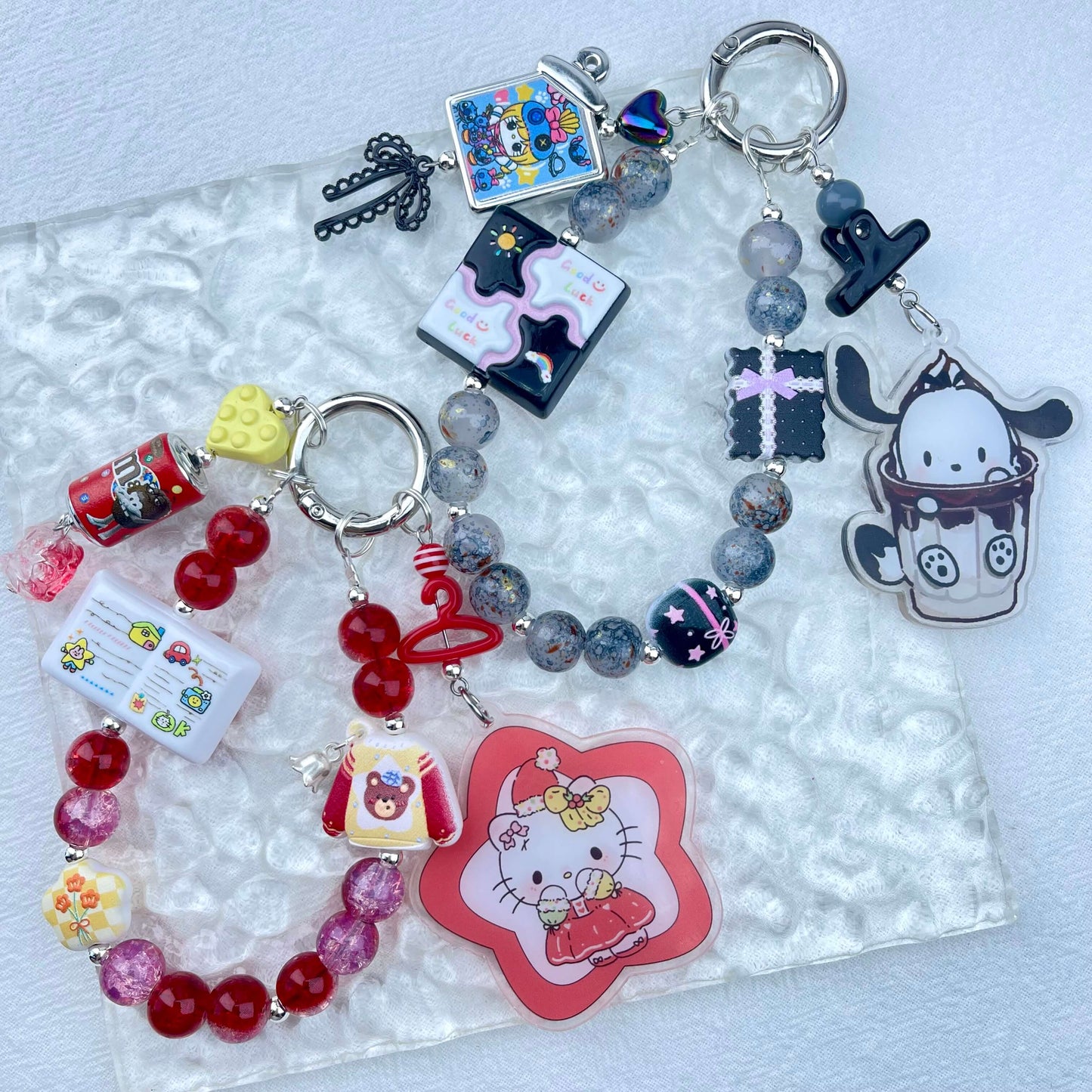 [Holiday Celebration] Premium Handmade Kawaii Decor Glass Beads Phone Decor Keychain-Special Launch Price!