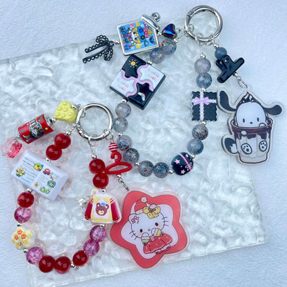 [Holiday Celebration] Premium Handmade Kawaii Decor Glass Beads Phone Decor Keychain-Special Launch Price!