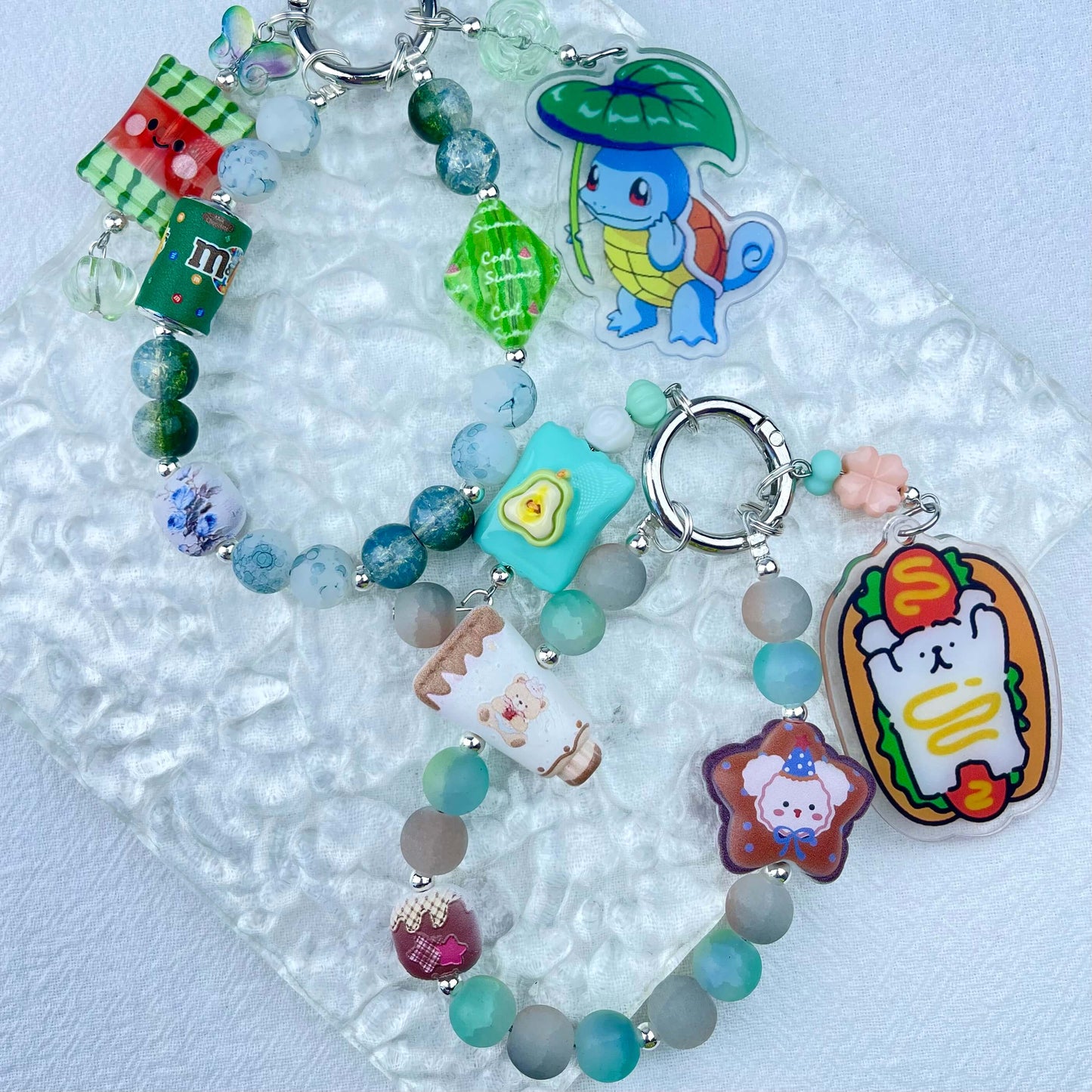 [Holiday Celebration] Premium Handmade Kawaii Decor Glass Beads Phone Decor Keychain-Special Launch Price!