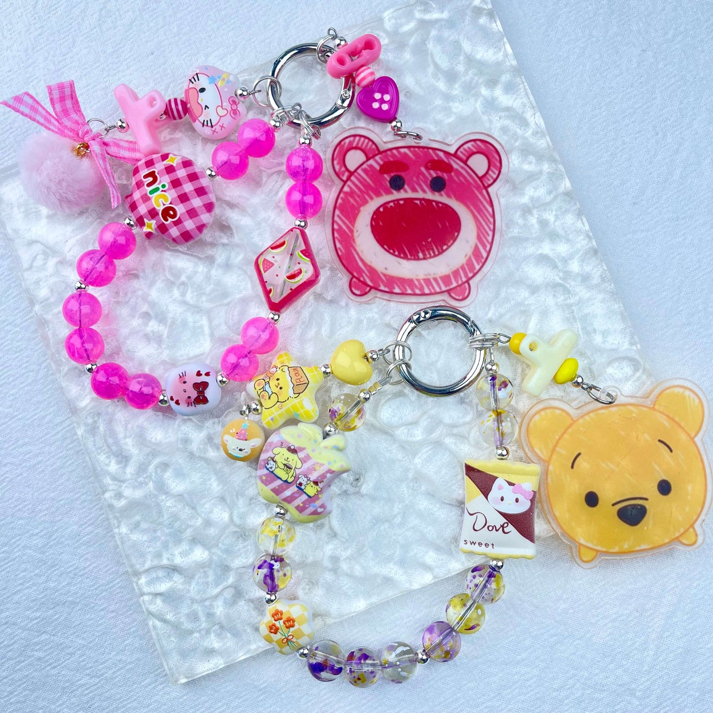 [Holiday Celebration] Premium Handmade Kawaii Decor Glass Beads Phone Decor Keychain-Special Launch Price!